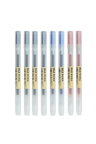 Choice8 مجموعة أقلام حبر جاف MUJI متعددة الألوان (4 أسود، 2 أزرق، 2 أحمر)، 6/...