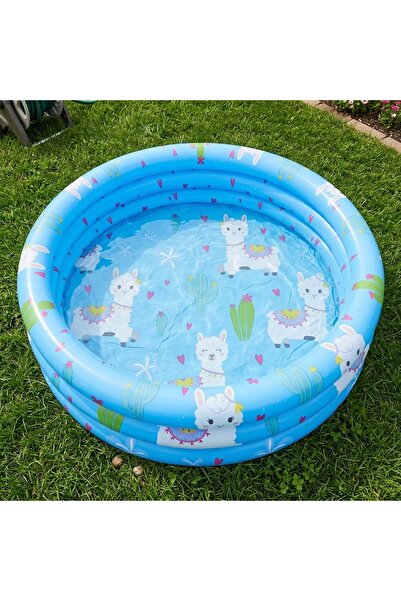 Jilong Alpaca 3-Halkalı Şişme Çocuk Havuzu – 100 cm x 30 cm Mavi 57167