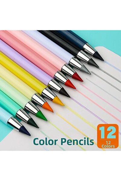 Choice 12 قلم رصاص أبدي متعدد الألوان، مجموعة أقلام رسم فنية قابلة للمسح بدون...