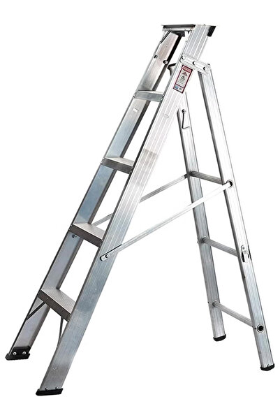 EMC Heavy Duty Folding Aluminum Ladder with Non-Slip Feet-5 Steps