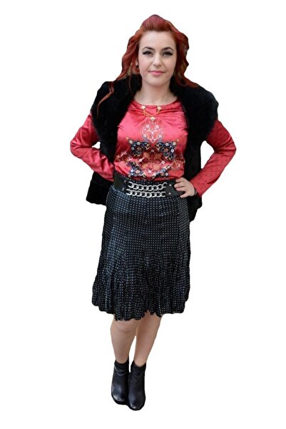 OEM Fusta deosebita, nuanta de negru-alb, design chic cu buline