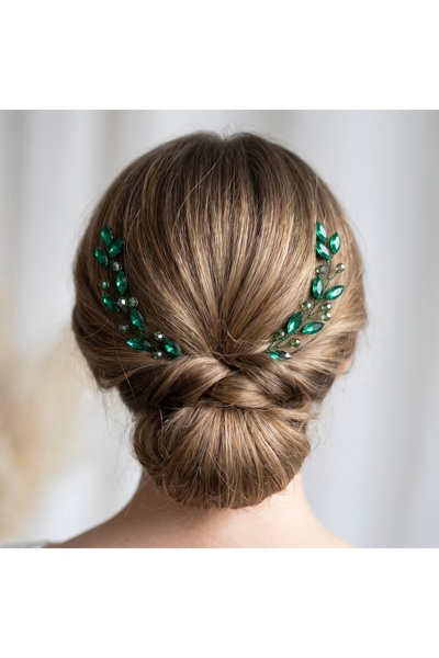 gelinmz ✨   Branch Model Bridal Hairpin with Crystal Stones and Pearls – Set ...