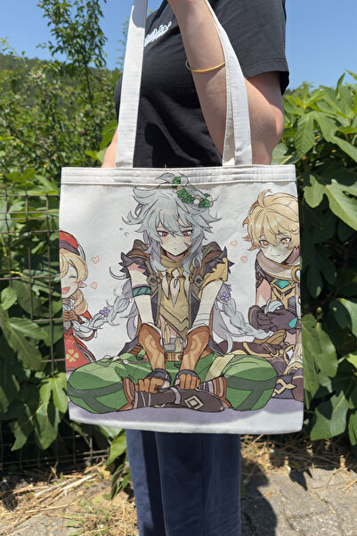 ZipZap Razor Genshin Impact V5 Double Sided Canvas Print Tote Bag Anime Bag