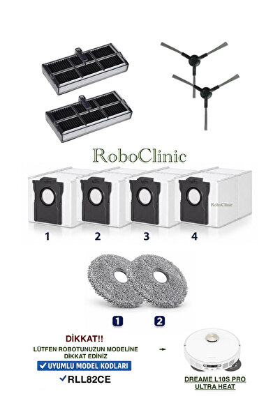 Roboclinic Perie compatibilă, filtru Hepa, mop, sac de praf pentru aspiratoru...