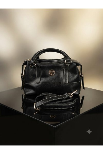 seraptakidunyasi Black Women's Hand and Shoulder Bag with Cross Strap, Daily Stylish Zippered Women's Bag
