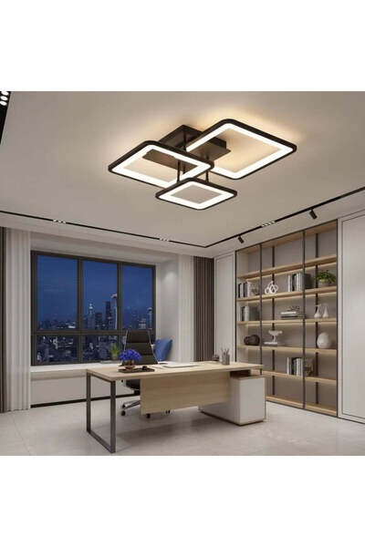 OEM LED полилей с дистанционно управление ZOE 64W, 3 квадрата, студена/топла/...