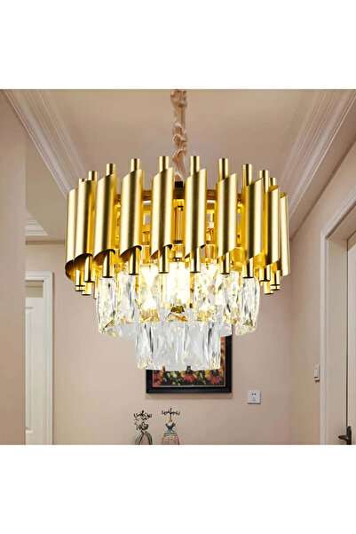 OEM Кристален полилей VERSAILLES Petito 3xE14, диаметър 30 ​​см, златен, регу...