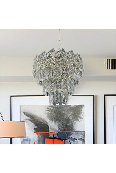 OEM Candelabru Cristal WINDSOR Petito 3xE27, Diametru 30cm, Crom Lucios, Inal...