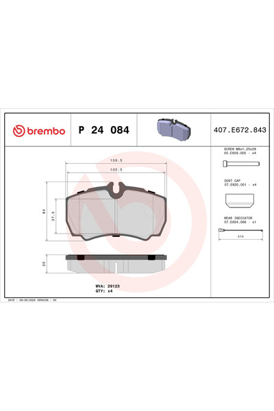 Brembo Set Placute Frana Frana Disc Ford Transit Tourneo Bus/Transit 2006-2014