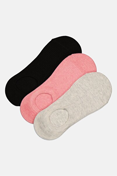 Anta Kids Girl 3 Pairs Plain Invisible Socks, Multicolor