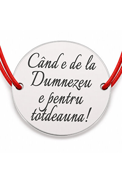 Simoshop Brățară argint 925 Când E De La Dumnezeu, șnur reglabil — cadou