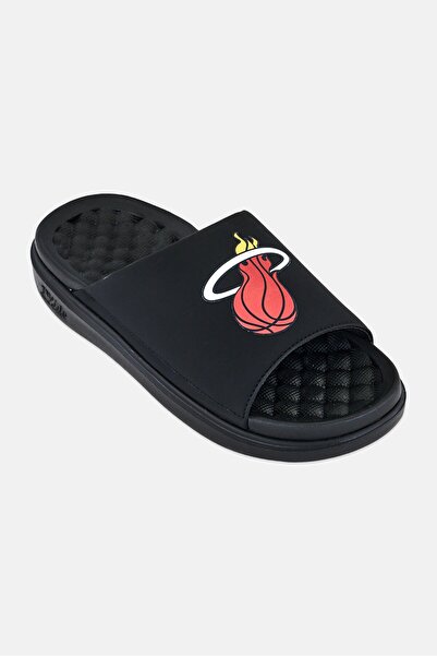 iSlide Men Miami Heat Primary Logo Slip On Slides, Black