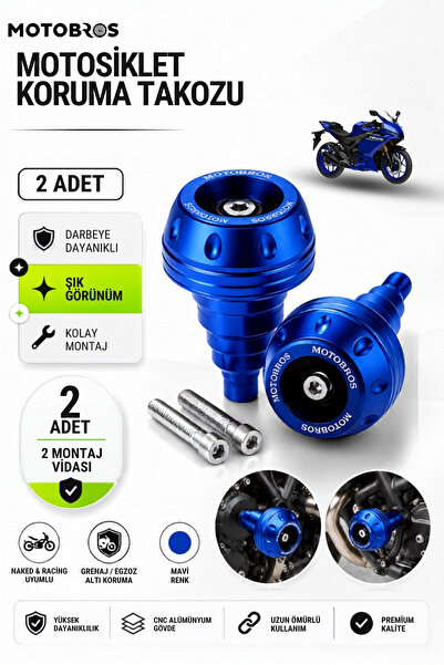 Motobros Motosiklet Koruma Takozu Yamaha R25 Uyumlu Motor Takozu Egsoz Koruma...