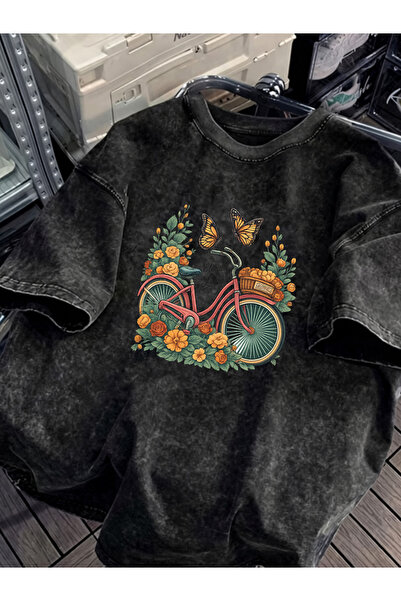 HOFFNUNG Unisex Oversize Vintage Washed Street Style Μόδα του δρόμου Βαμβακερ...