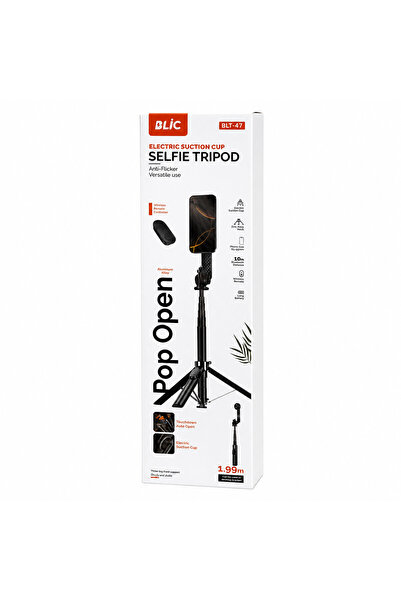 ATASEL BLIC BLT-47 Elektrikli Vakumlu Selfie Tripod 1.99 m Bluetooth Kumandal...