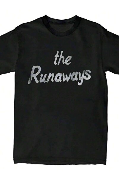 4Car تي شيرت Joan Jett The Runaways LA '79 مطبوع من الأمام والخلف للرجال بأكم...