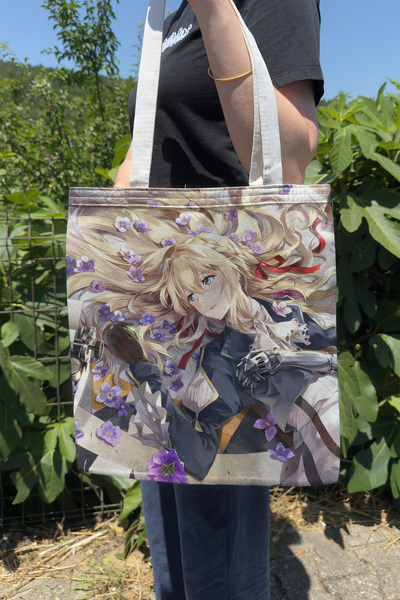 ZipZap Violet Evergarden V4 Summer and Winter Double-Sided Canvas Print Tote ...