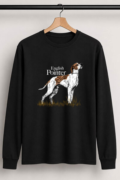 The Baski Majica dugih rukava sa printom lovačkog engleskog pointer psa, 100%...