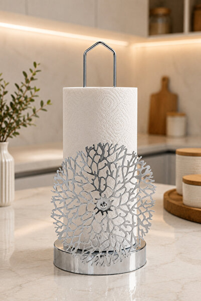 Leila Luxury Metal Paper Towel Holder Silver Home Decoration