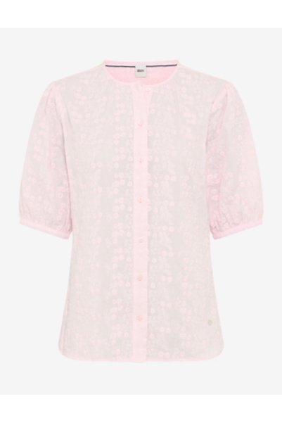Brax Tricou de damă din in cu guler rotund CAELEN S galben