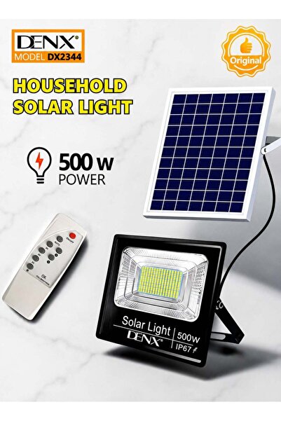 Denx Household Solar Light 500W – Waterproof Outdoor LED Flood Light with Rem...