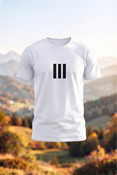UNCİA OUTDOORS Men's 3-Line Printed Oversized Crew Neck Combed Cotton T-Shirt