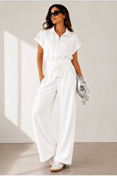 Yumey Modal Fabric Zippered Tracksuit Set with Drop Accessories