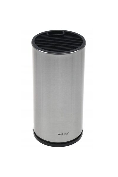 King Suport rotund universal pentru cutite, inox satinat, 11,6 x 11,6 x 23,4 ...