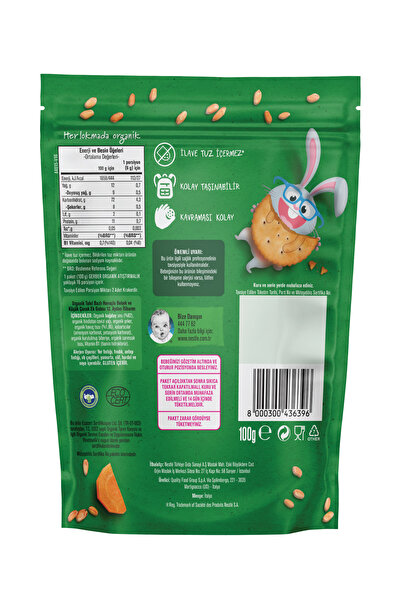 GERBER Organik Tahıl Bazlı Havuçlu Sebzeli Kraker 100 g