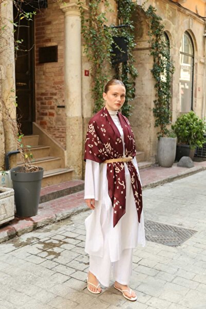 ENRİCO FERRİ Lusso Shoulder Shawl - Burgundy