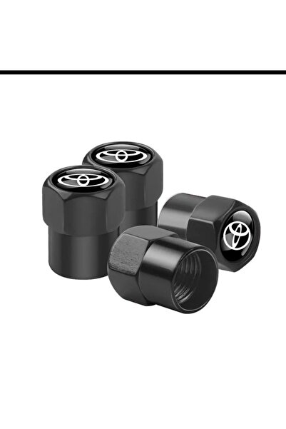GARDENAUTO غطاء ألومنيوم بشعار تويوتا 4 قطع غطاء صمام (أسود)