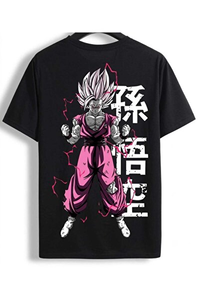 classy moda Μαύρο μπλουζάκι Unisex Oversize με στάμπα χαρακτήρων Anime