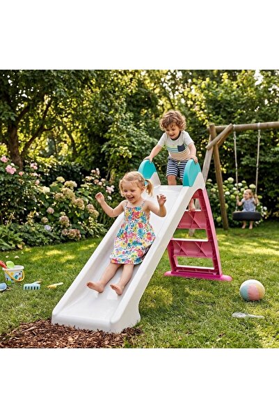 Ncbatölye Çocuk Su Kaydırağı Küçük 2575 -72x133x45 cm Katlanabilir Bahçe Ve E...