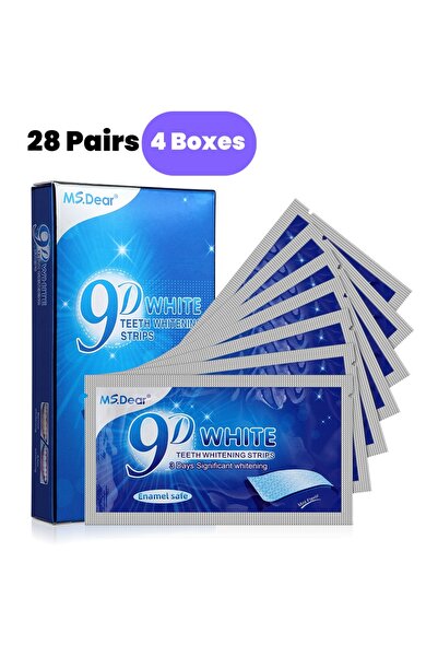 Choice 28 Pairs 4 Boxes 9D Gel White Teeth Cleaning Strips Oral Hygiene Care ...