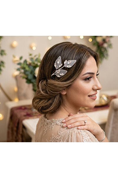 sibelle tasarım ✨ مشبك شعر للعروس على شكل ورقة كريستال أنيقة على الطراز الهلن...