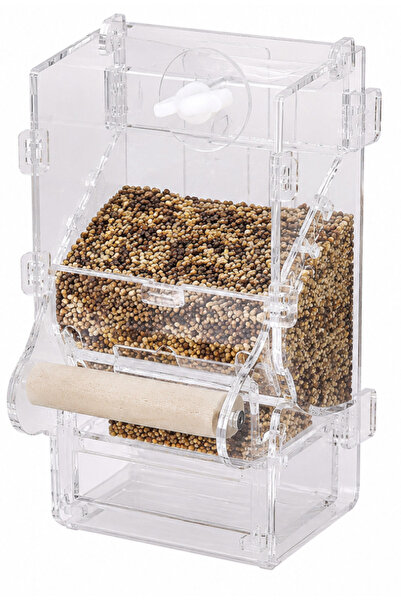 Generic Brand Smart Acrylic Bird Feeder with Wooden Perch and Transparent See...