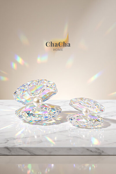ChaCha Home Shell Pearl | Feng Shui 2'li Set Lüks Kristal Kesim İnci Detaylı ...