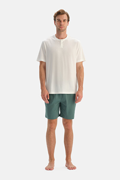 Dagi Khaki Double Knitted Shorts