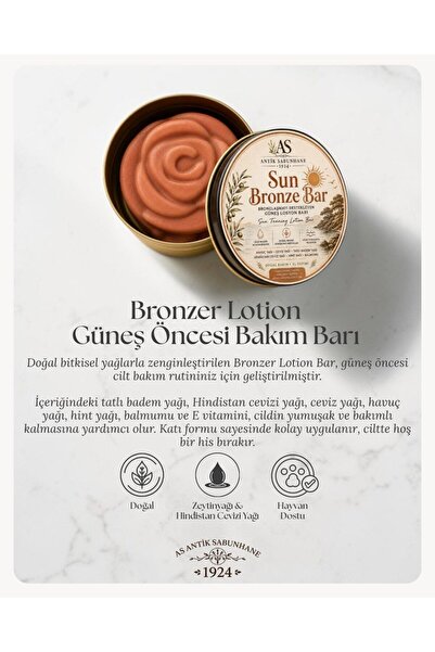 AS ANTİK SABUNHANE 1924 Bronzer Lotion Bar