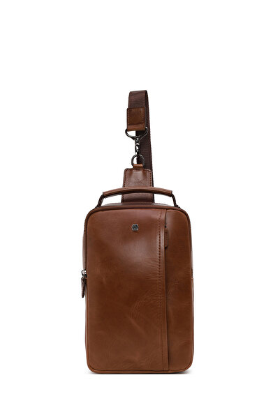 Derimod Men's Brown Mini Leather Handbag 25Wbd3541Cr