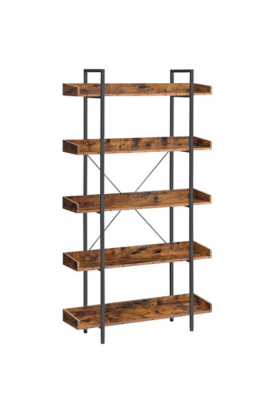 VASAGLE Bibliotecă cu 5 rafturi, 100x28x178 cm, capacitate 36 kg pe raft, mar...