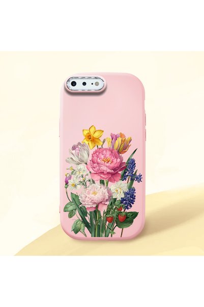 Hontinga غطاء متوافق مع iPhone 8 Plus، واقي للكاميرا، غطاء هاتف سيليكون وردي ...