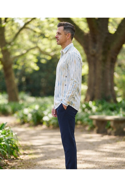 Chordi Long Sleeve Patterned Cotton Tencel Fabric Full Lycra Shirt