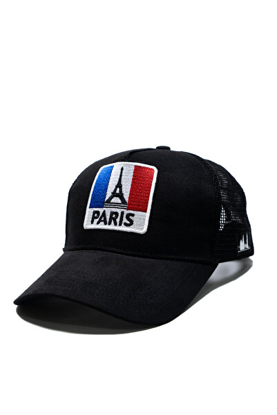 All citys Paris Eiffel Tower and Flag Embroidery Detailed Mesh Trucker Hat