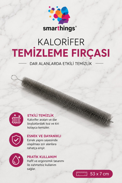 Kalorifer Petek Temizleme Fırçası – Uzun Esnek Radyatör ve Dar Alan Toz Temizlik Fırçası