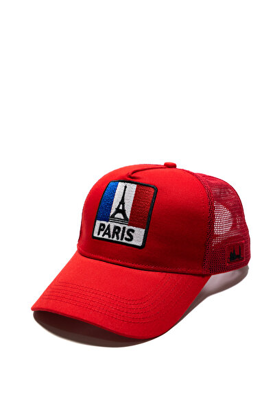 All citys Paris Eiffel Tower and Flag Embroidery Detailed Mesh Trucker Hat