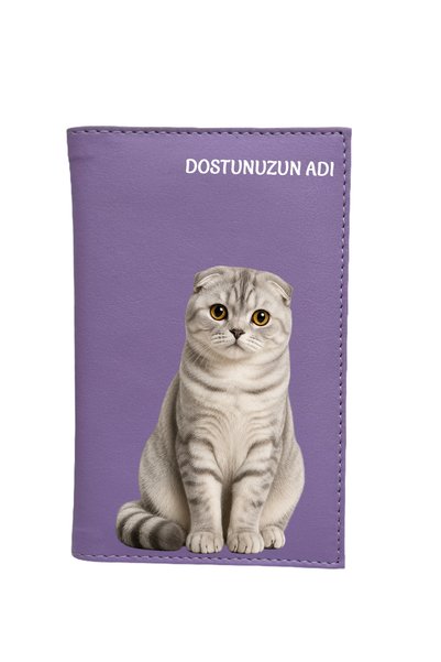 JesPawty Scottish Fold Kedi Sağlık Karnesi Kılıfı Kişiye Özel İsim Baskılı