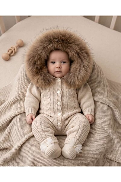 Nipperland 100% Knitwear Unisex Fur Jumpsuit