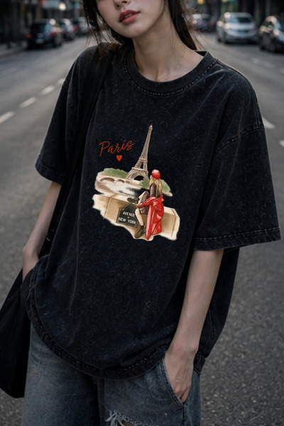 Prekarya design Unisex Oversize Vintage Washed Street Style Street Fashion Co...