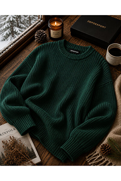 pepule Women's Premium Oversize Soft Crew Neck Knitwear Sweater